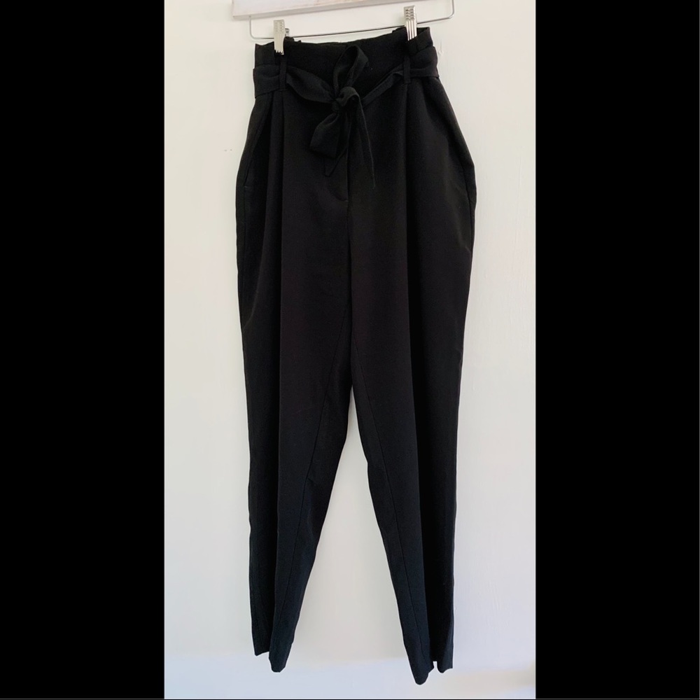 H&M Black Paperbag Waist Slacks